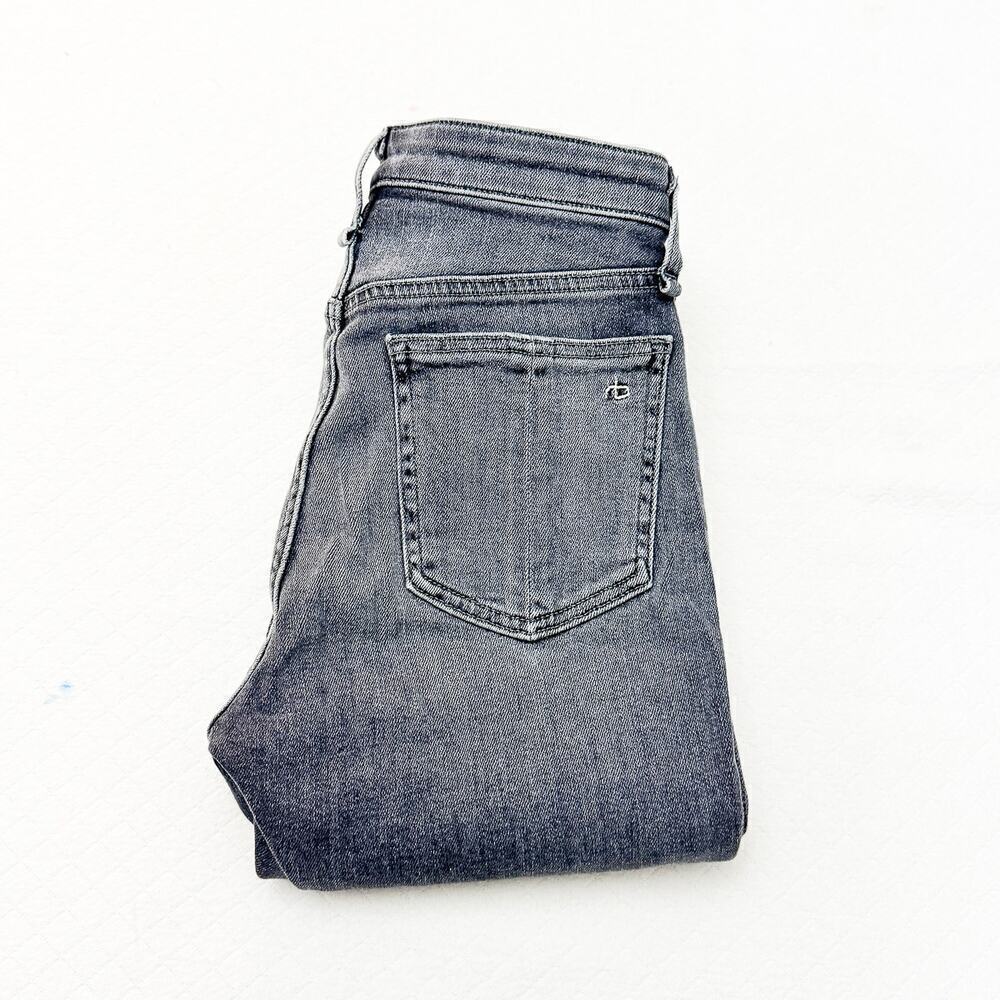Rag & Bone Nina High-Rise Ankle Skinny Raw Hem Gray Denim Skinny Jeans Size 24